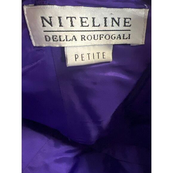 Vintage Niteline Della Roufogali Petite 4 Silk Strapless Ruched Dress With Scarf - Picture 7 of 8